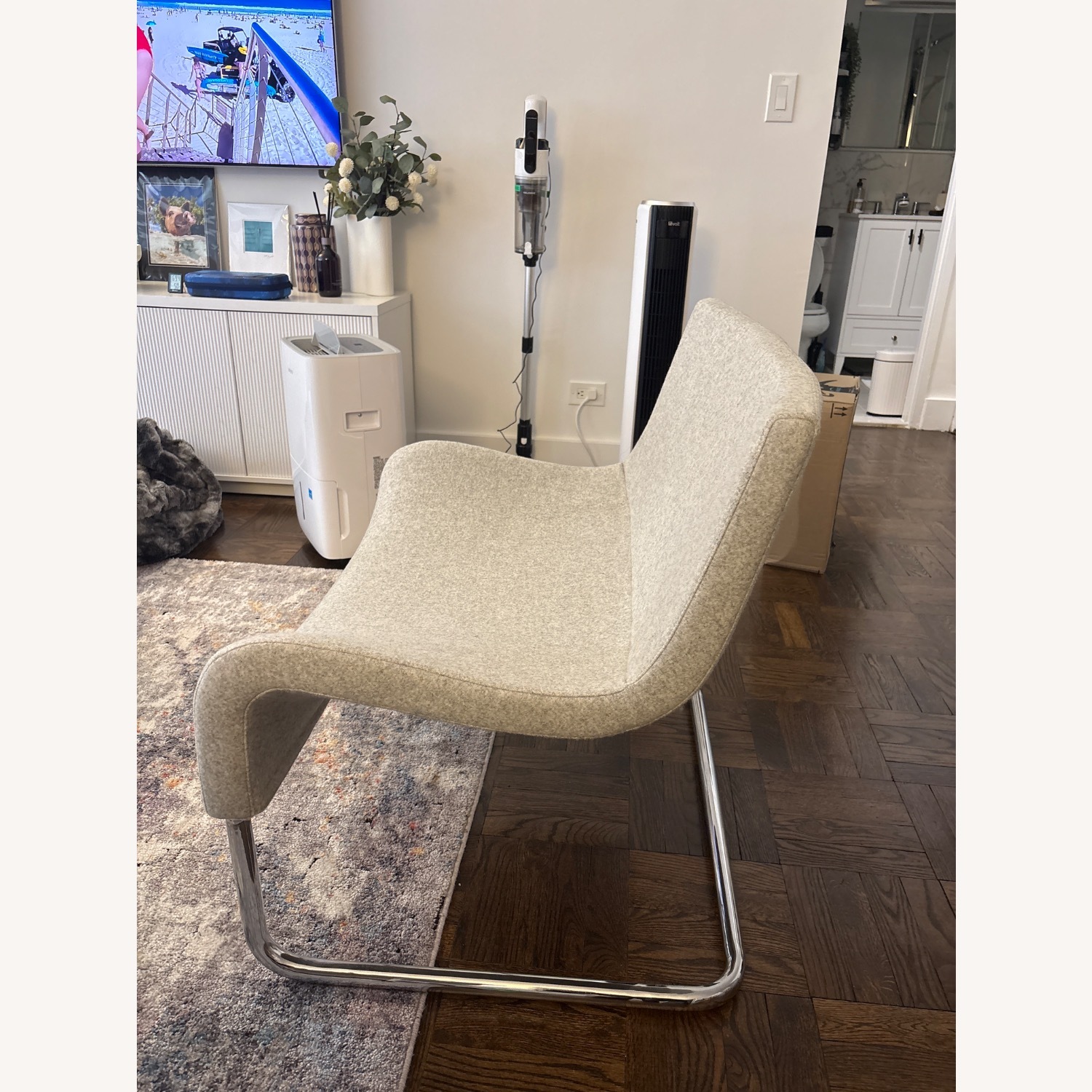 sohoConcept Light Gray Marmaris Wool Accent Chair - image-3