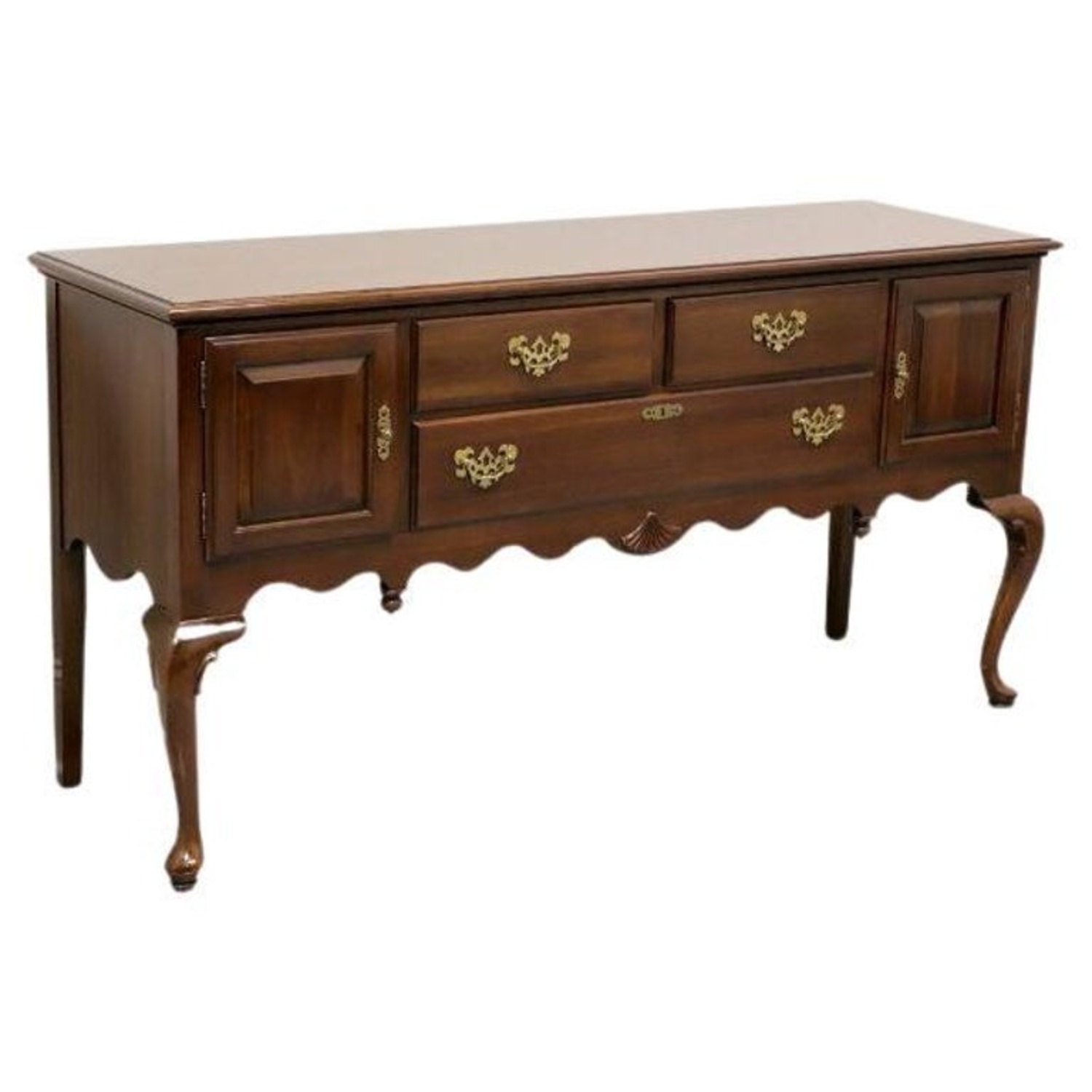Ethan Allen Georgian Court Dark Brown Cherry Wood Sideboard - image-7