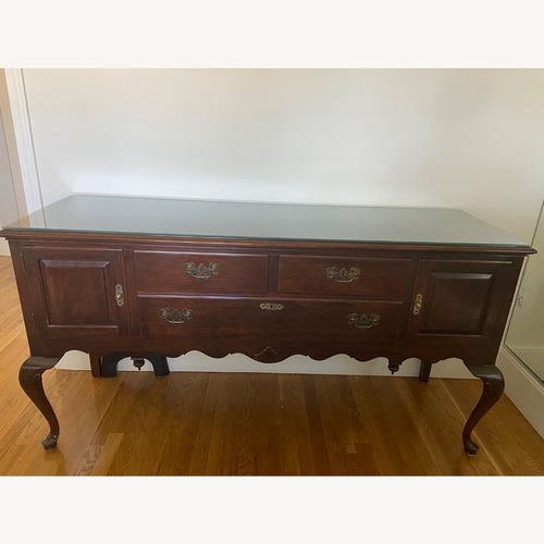 Used Ethan Allen Georgian Court Dark Brown Cherry Wood Sideboard for sale on AptDeco