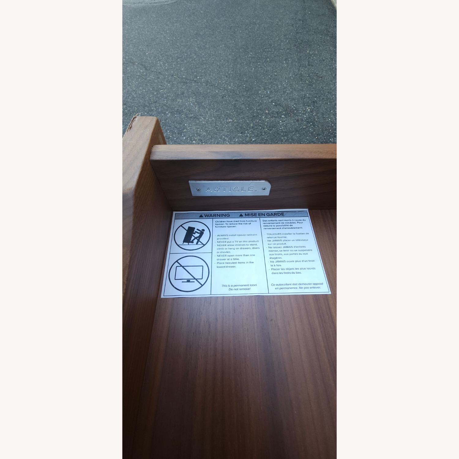 Article Culla Dark Brown Wood Desk - image-9