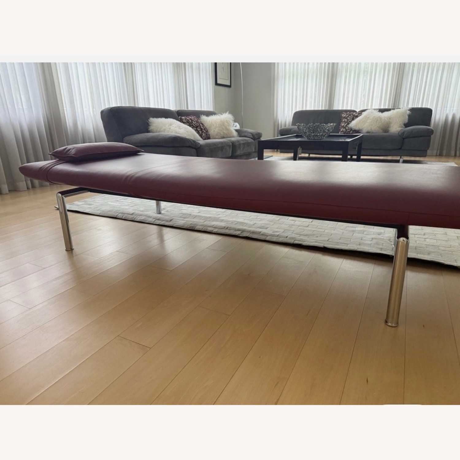 Tacchini Red Leather Bench - image-2