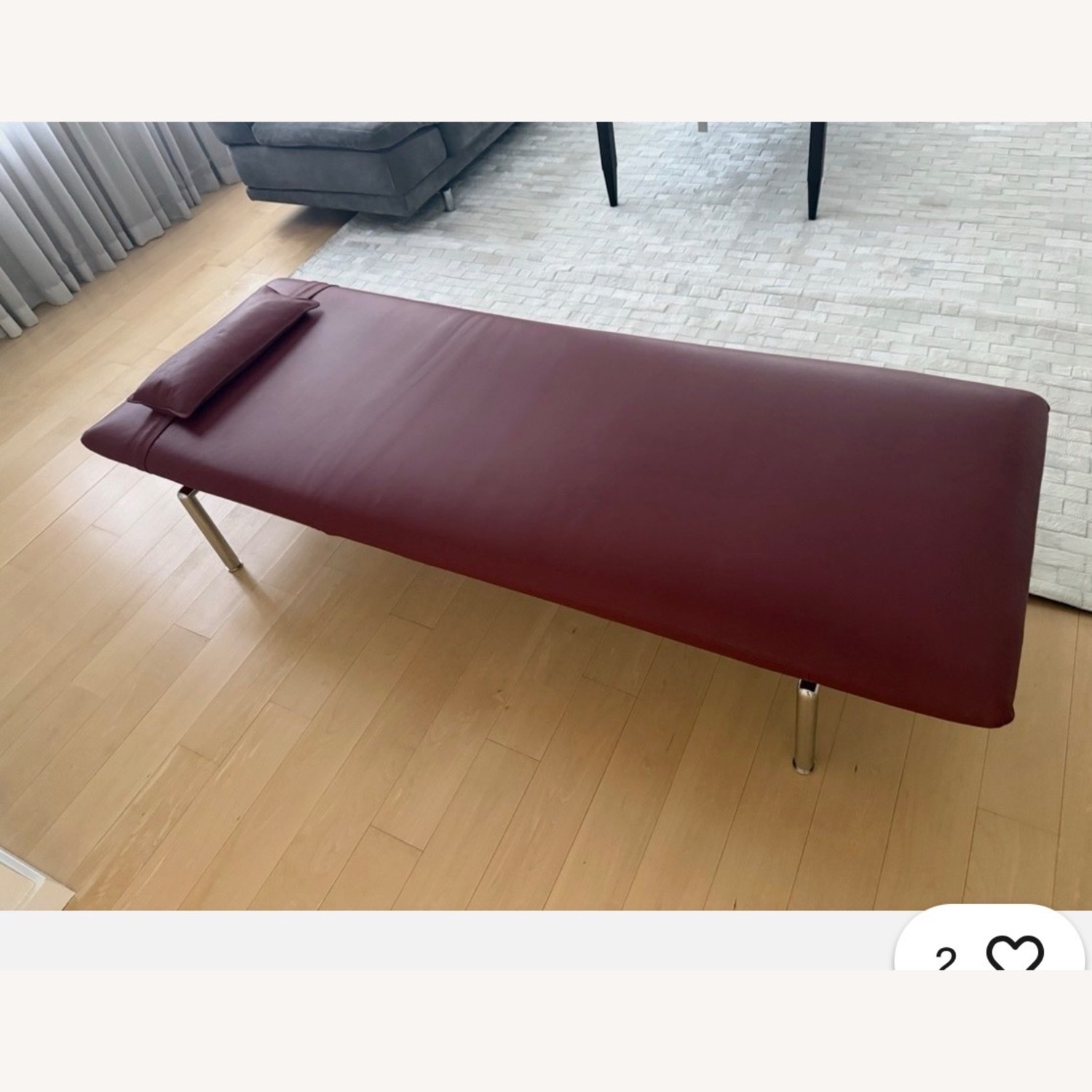 Tacchini Red Leather Bench - image-1