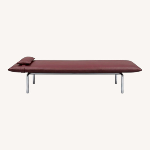 Used Tacchini Red Leather Bench for sale on AptDeco