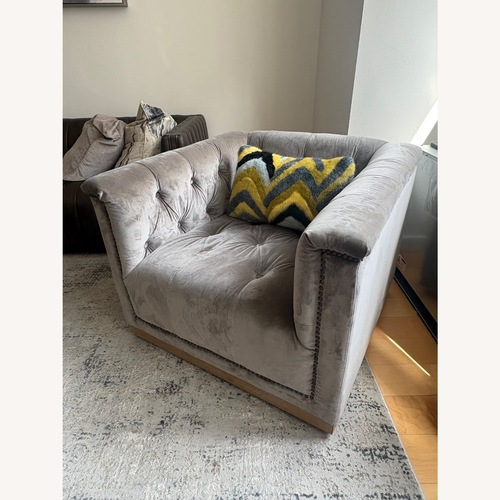 Used Four Hands Max Light Gray Armchair for sale on AptDeco