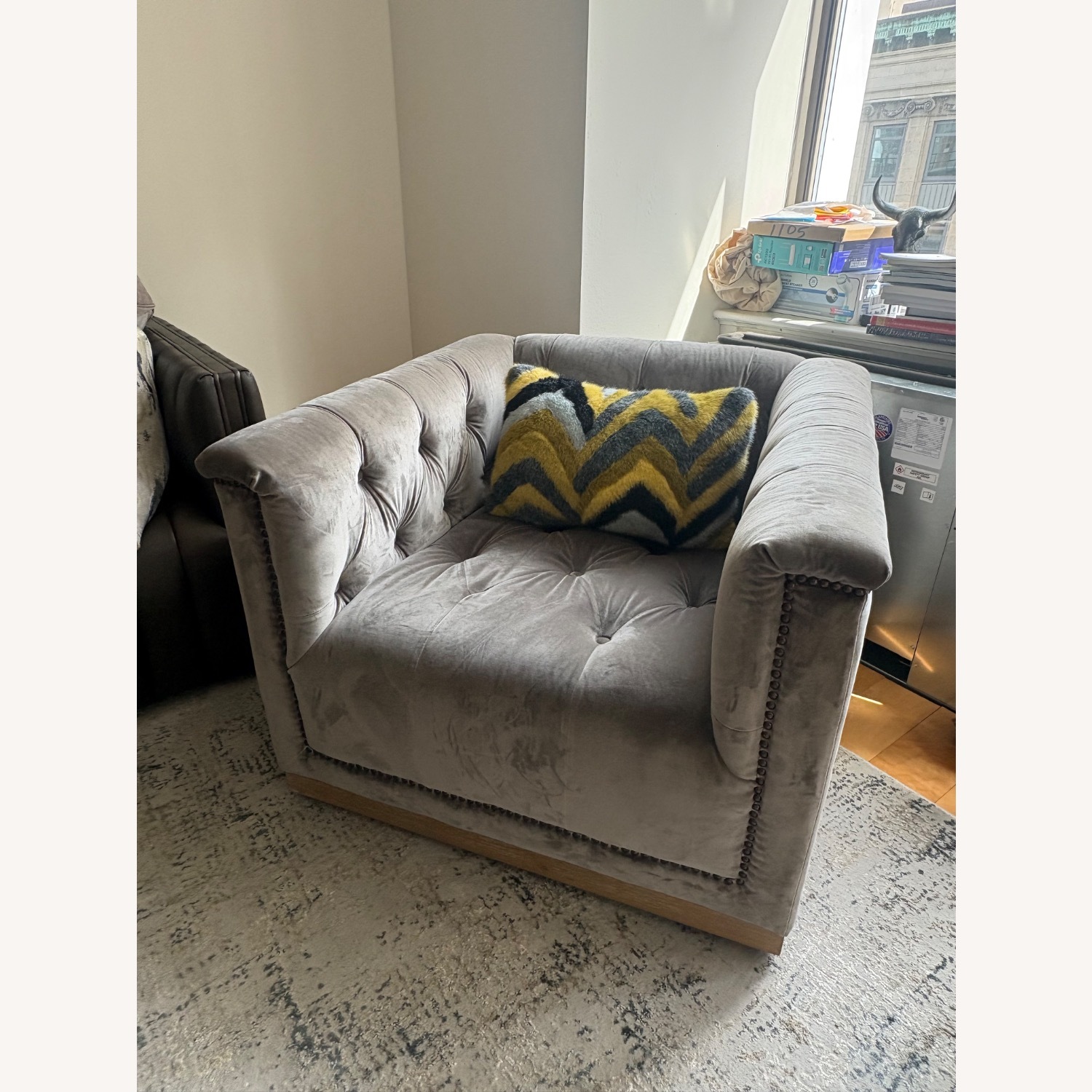 Four Hands Max Light Gray Armchair - image-2