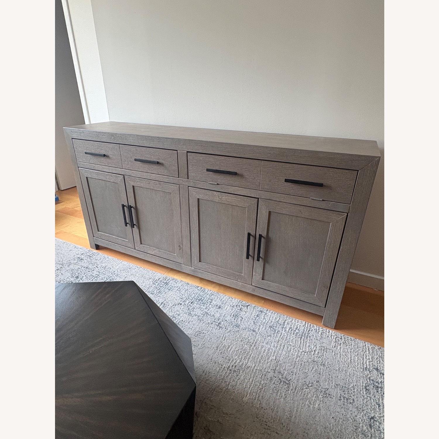 HOSTACK Light Gray Wood Sideboard - image-1
