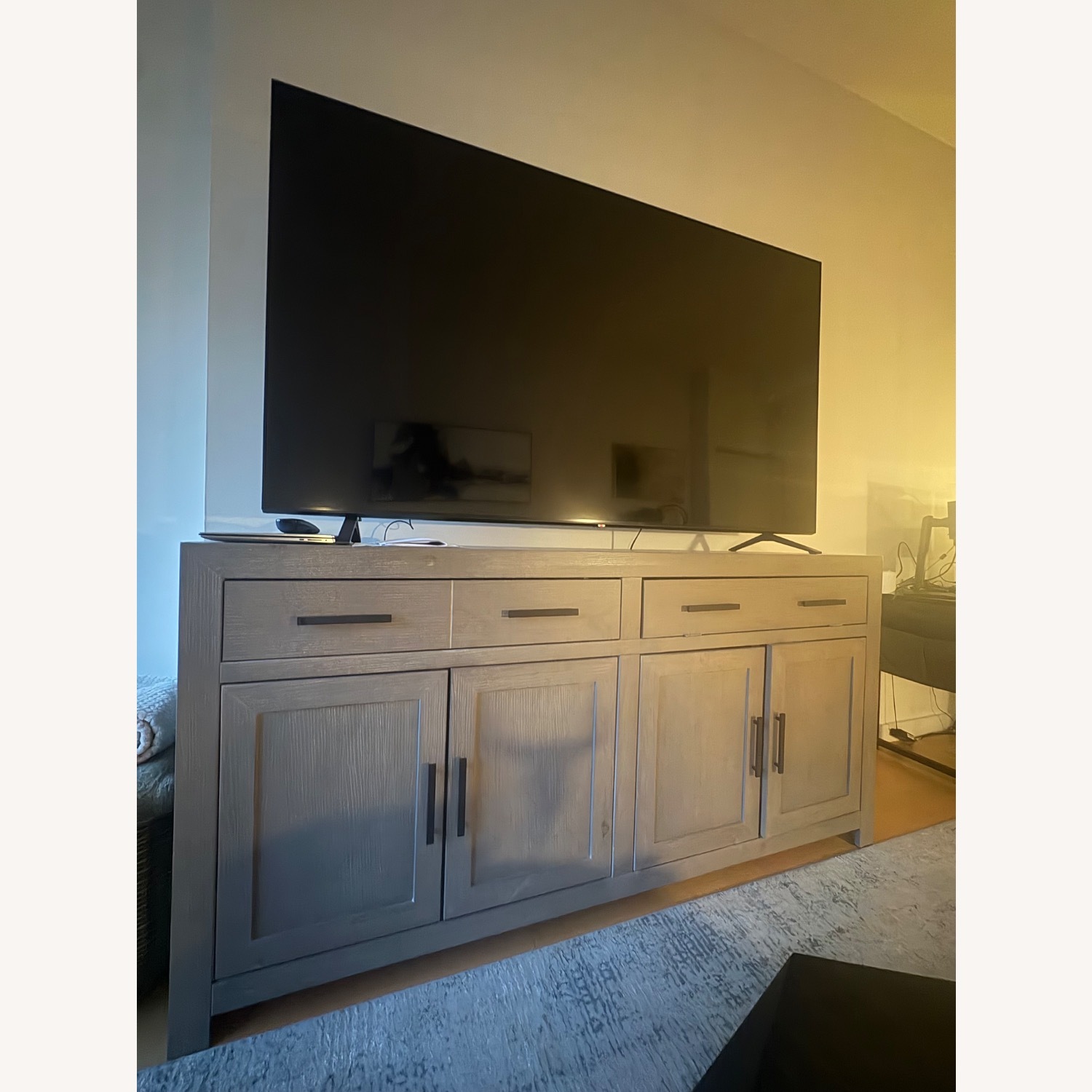 HOSTACK Light Gray Wood Sideboard - image-3