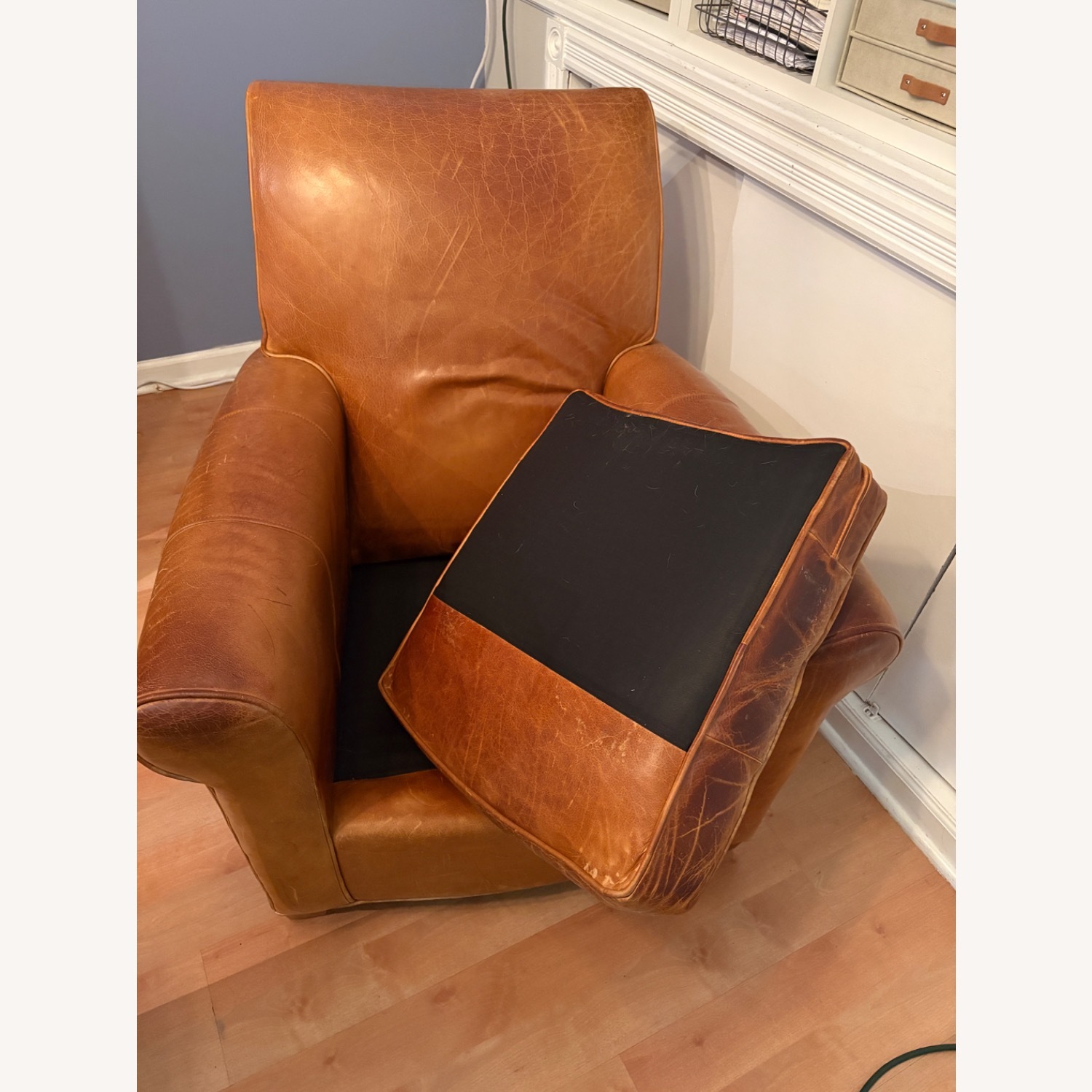 Ethan Allen Bentley Dark Brown Leather Armchair - image-9