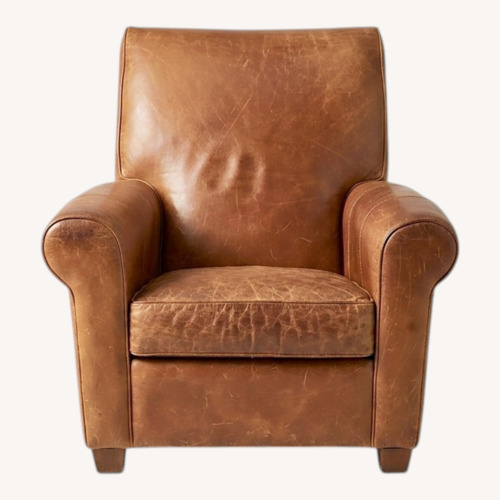 Used Ethan Allen Bentley Dark Brown Leather Armchair for sale on AptDeco