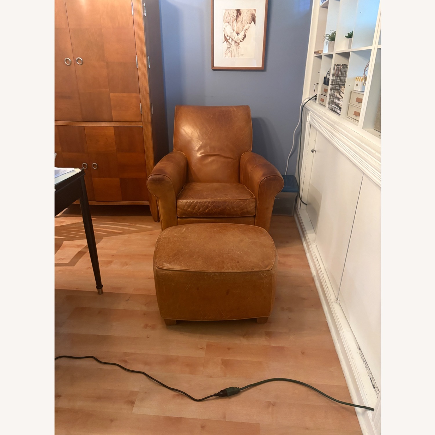 Ethan Allen Bentley Dark Brown Leather Armchair - image-1