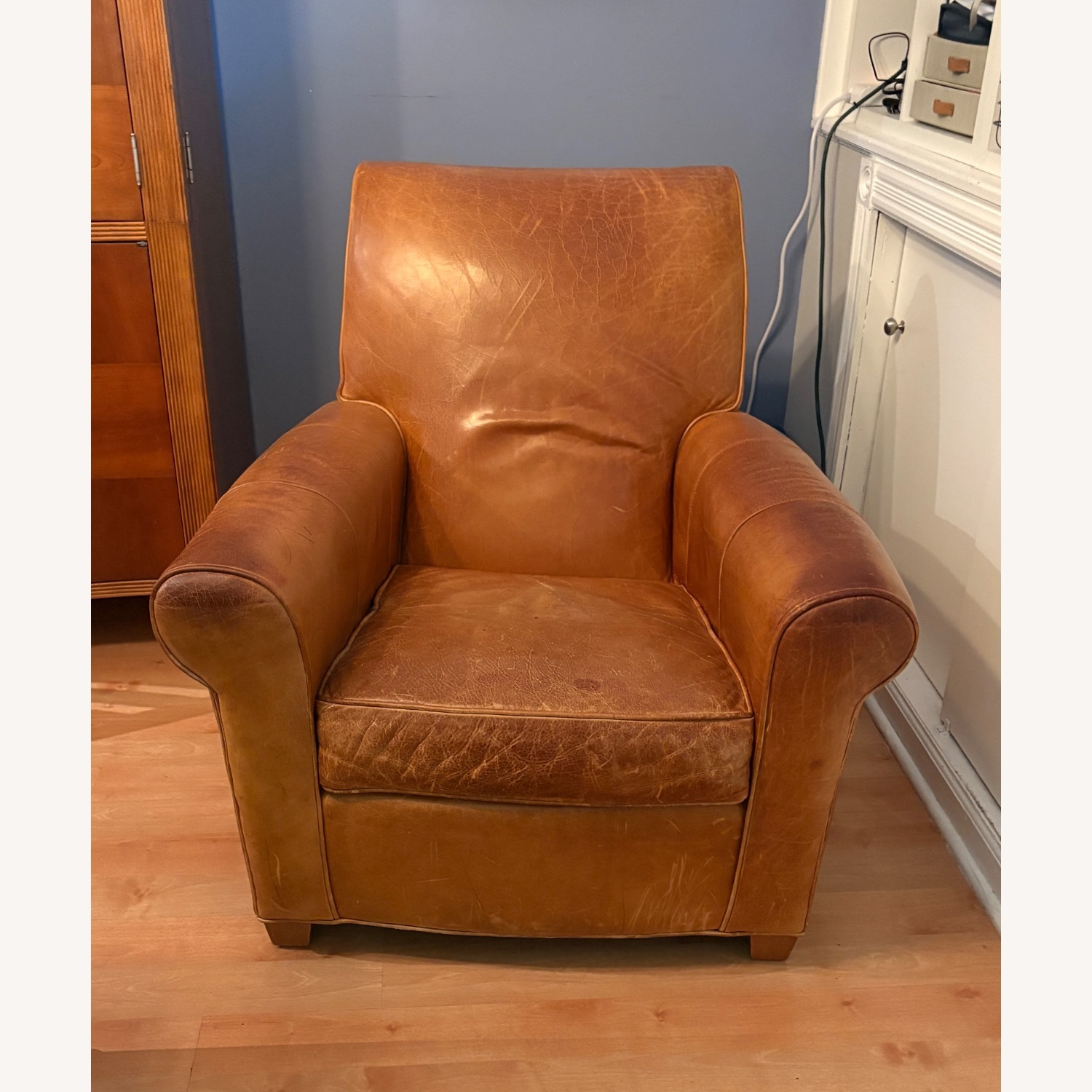 Ethan Allen Bentley Dark Brown Leather Armchair - image-3
