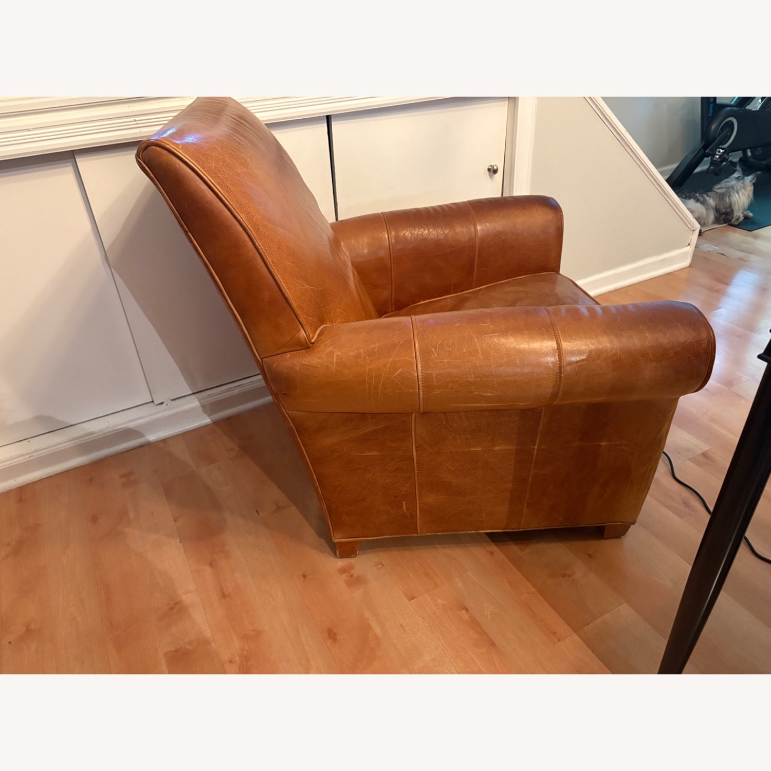 Ethan Allen Bentley Dark Brown Leather Armchair - image-4