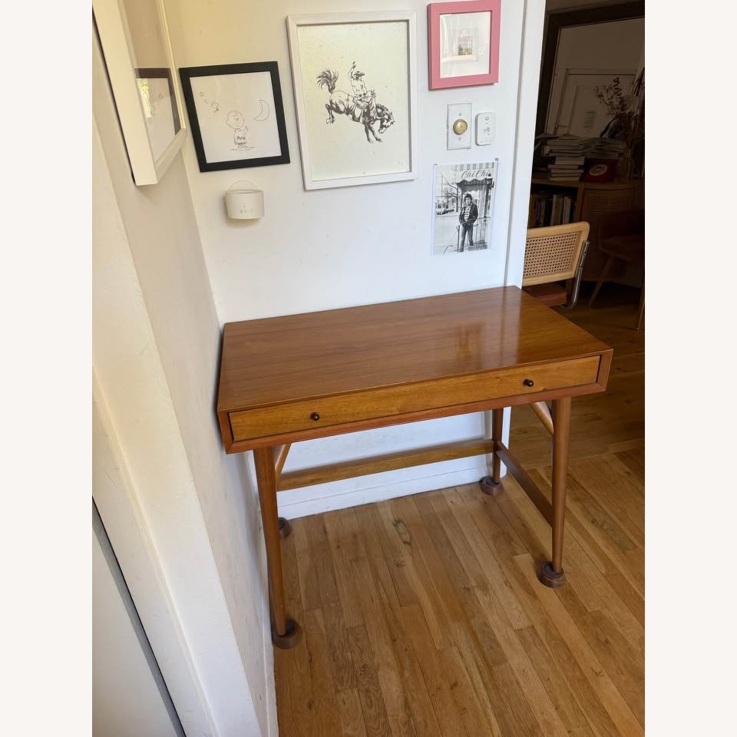 West Elm Mid-century Dark Brown Wood Desk - image-2