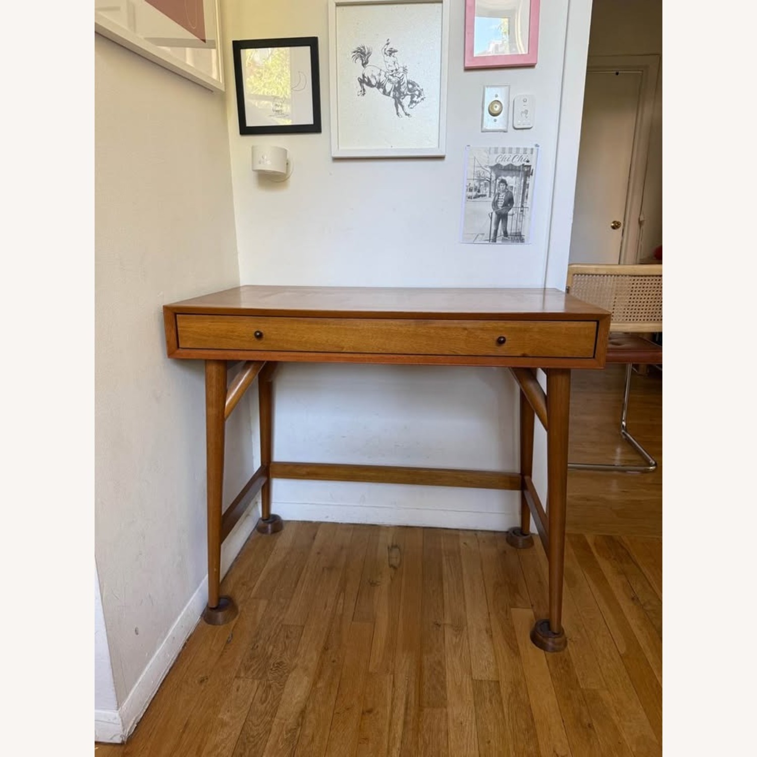 West Elm Mid-century Dark Brown Wood Desk - image-3