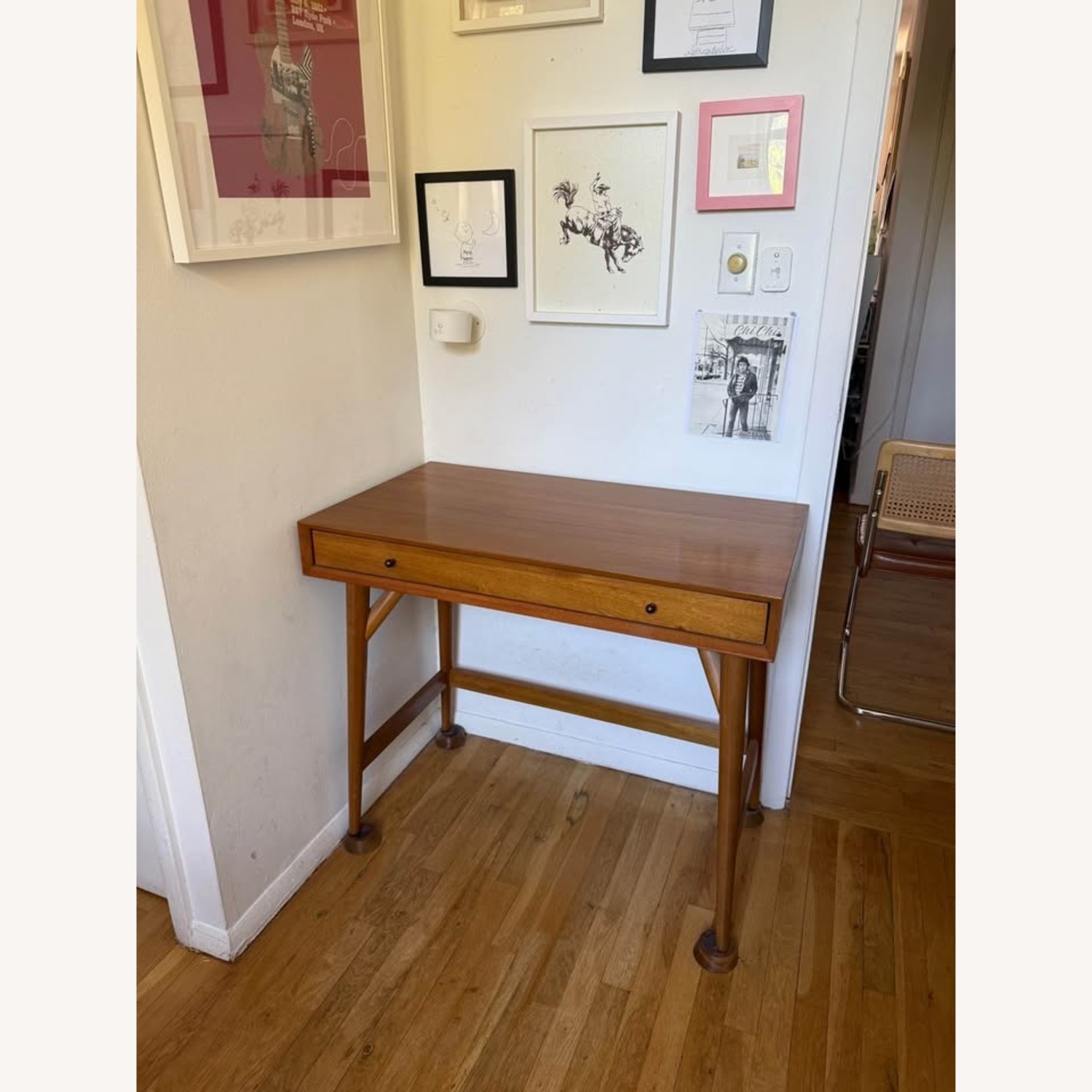 West Elm Mid-century Dark Brown Wood Desk - image-1