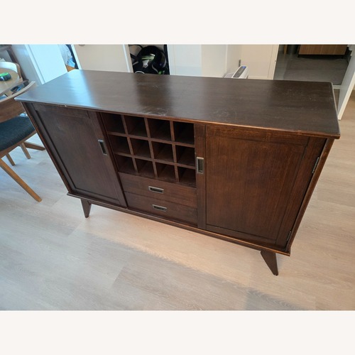 Used Simpli Home Draper Dark Brown Wood Sideboard for sale on AptDeco