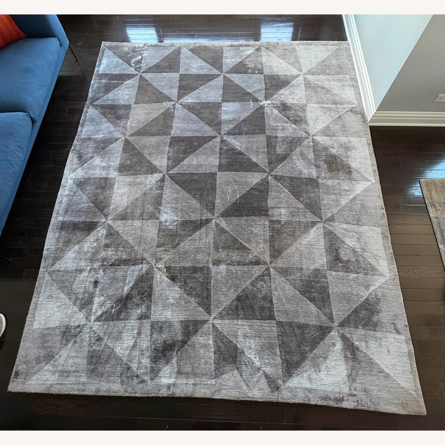 Silver Silk Area Rug 9' x 11' - image-3