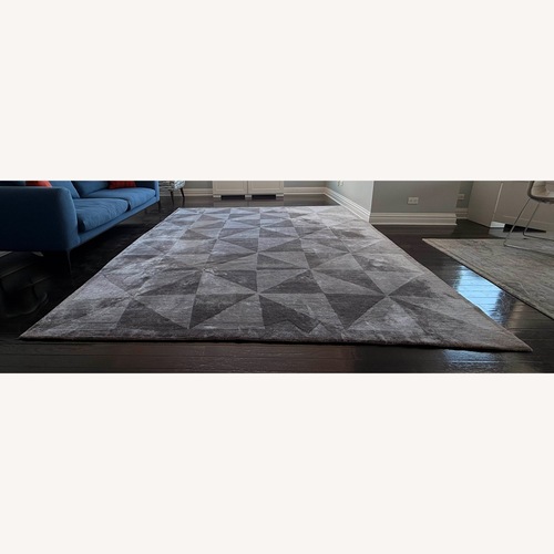 Used Silver Silk Area Rug 9' x 11' for sale on AptDeco