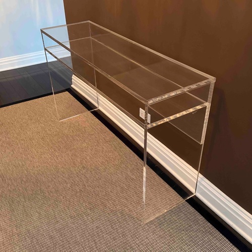 Used Ballard Designs Transparent Side Table for sale on AptDeco