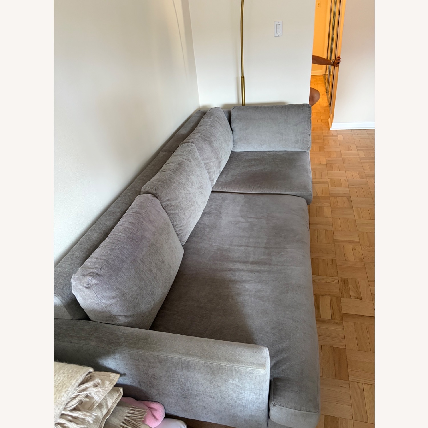 West Elm Andes Dark Gray Fabric 2 Piece Sectional - image-2