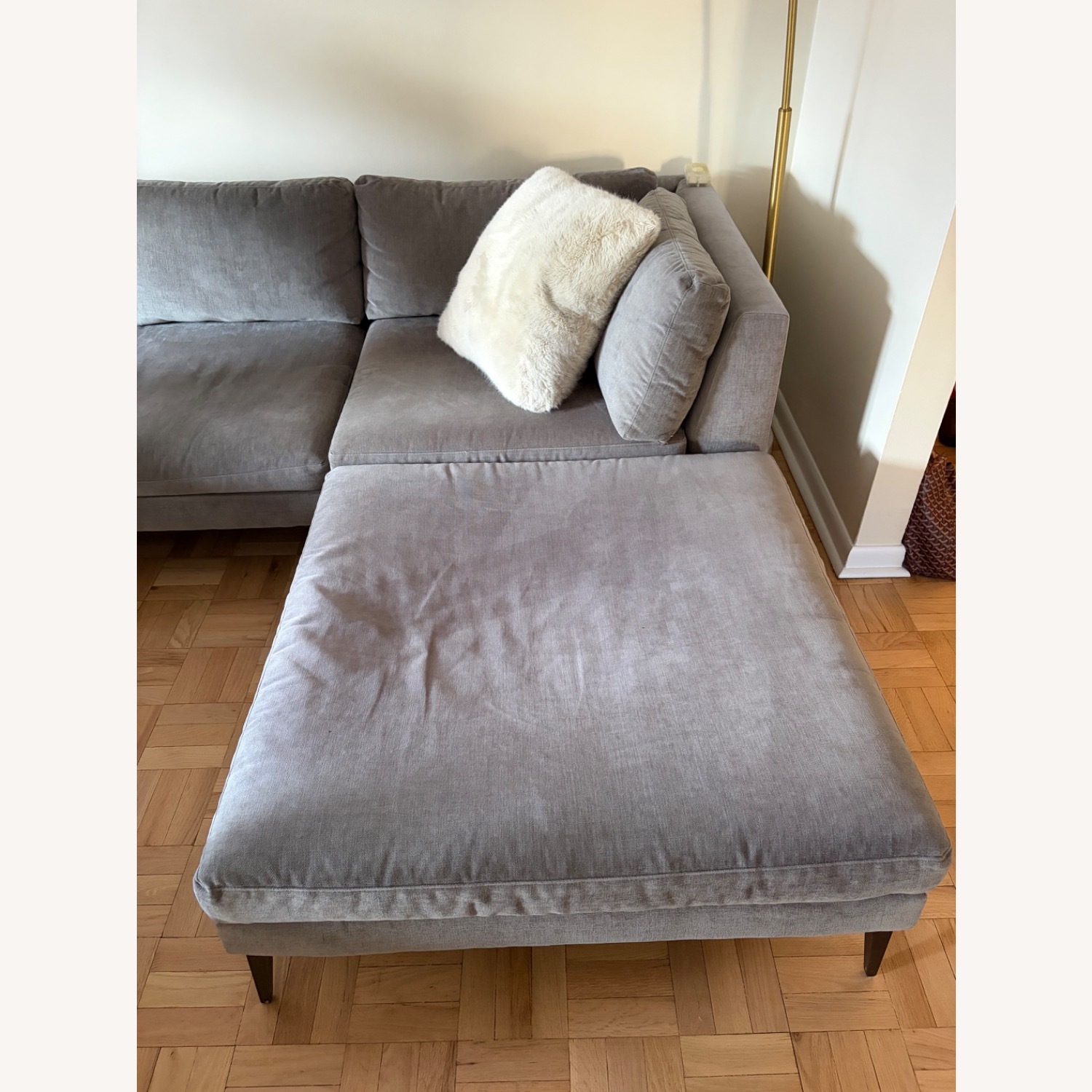 West Elm Andes Dark Gray Fabric 2 Piece Sectional - image-5