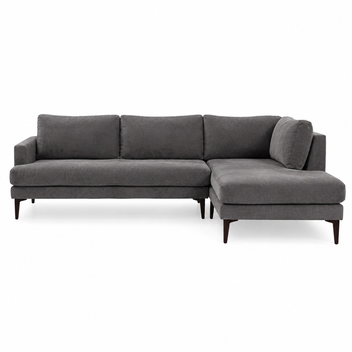 West Elm Andes Dark Gray Fabric 2 Piece Sectional - image-7