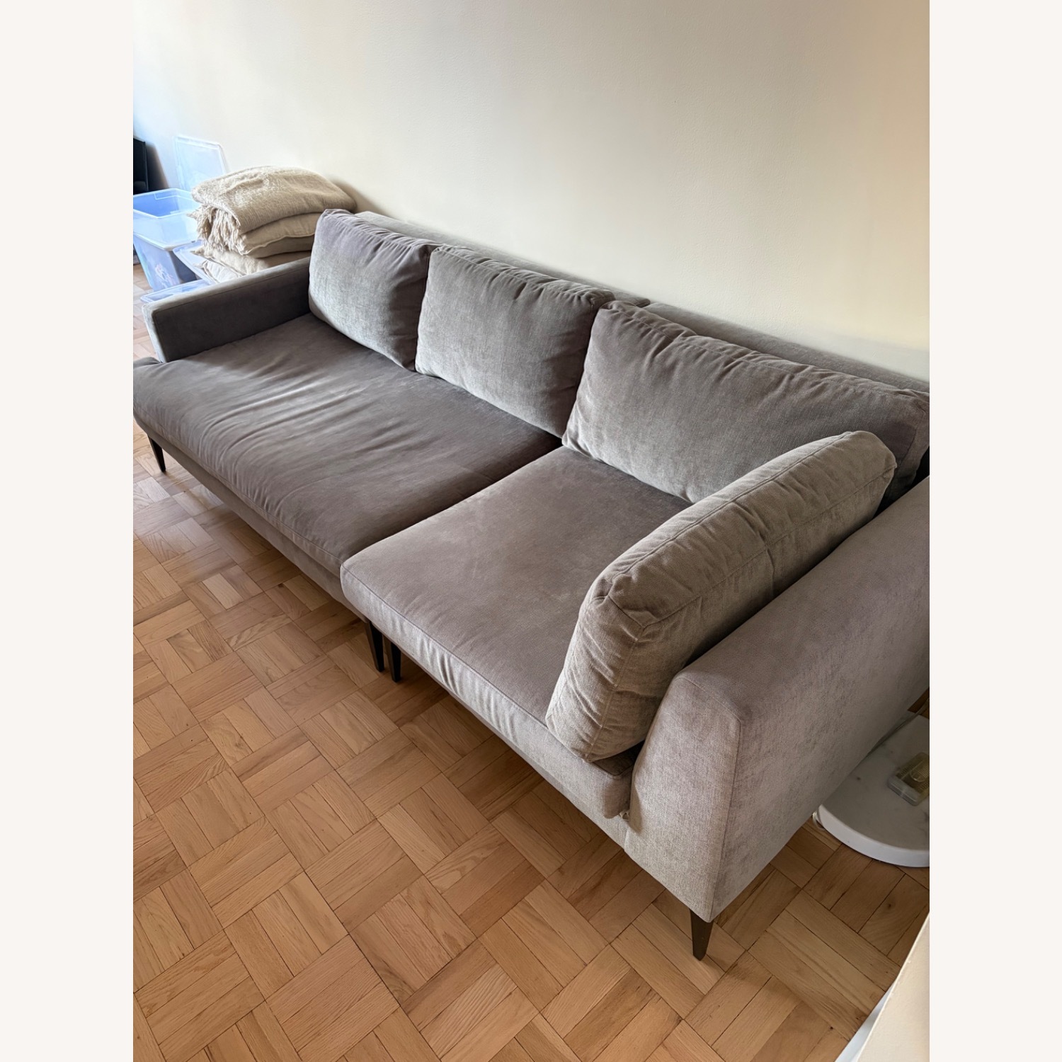 West Elm Andes Dark Gray Fabric 2 Piece Sectional - image-4