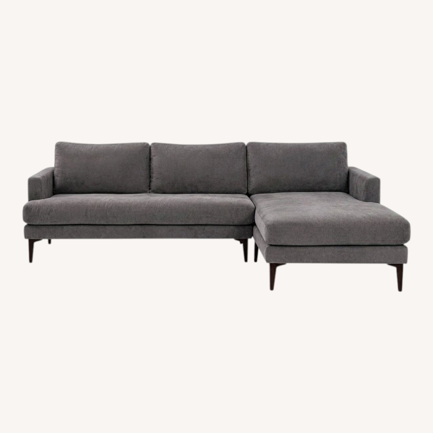 West Elm Andes Dark Gray Fabric 2 Piece Sectional - image-0