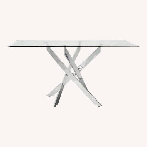 Used Wayfair Willa Arlo Interiors Glass Dining Table for sale on AptDeco