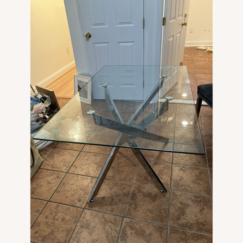 Used Wayfair Willa Arlo Interiors Glass Dining Table for sale on AptDeco