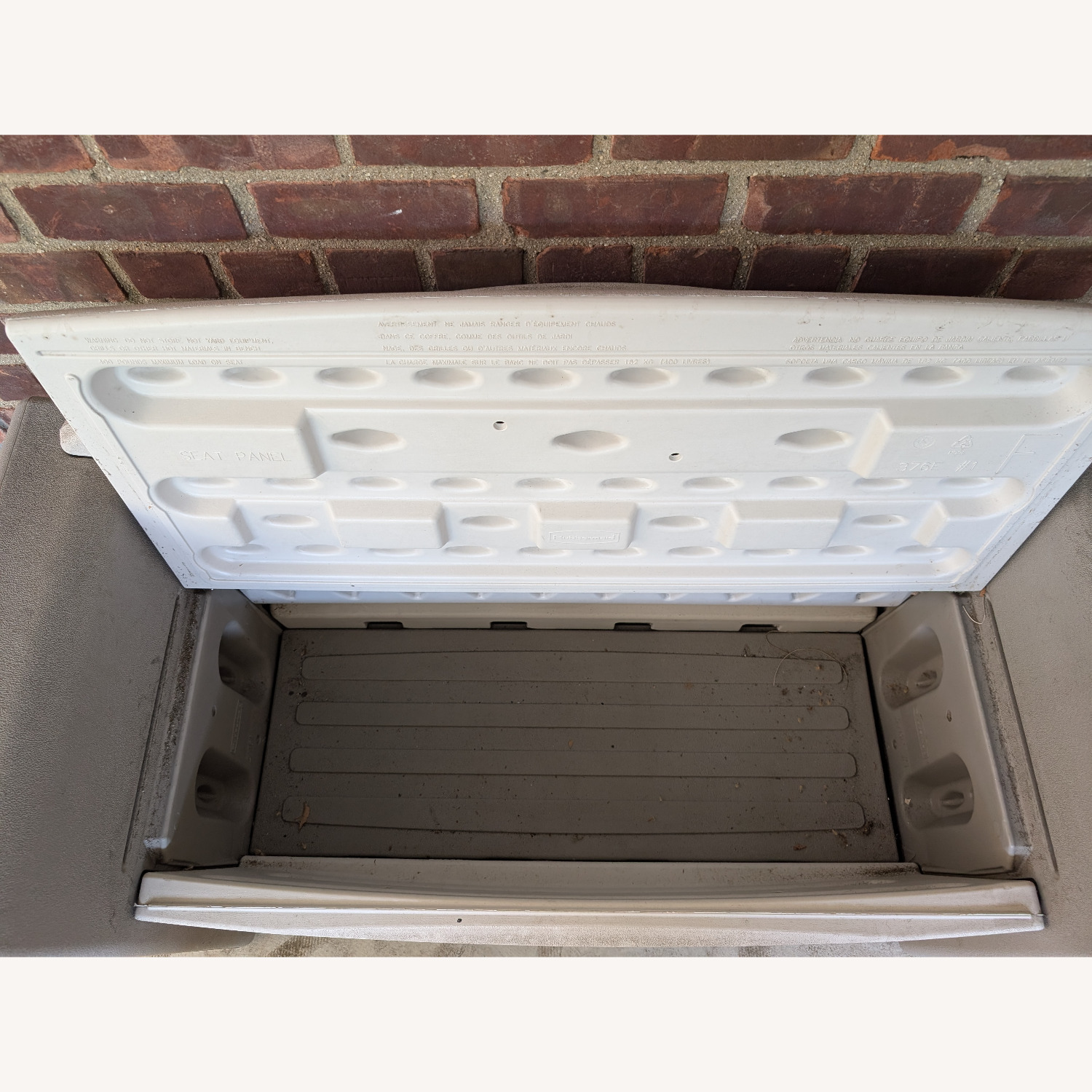 Rubbermaid Light Gray Resin Outdoor Storage Bench - image-4