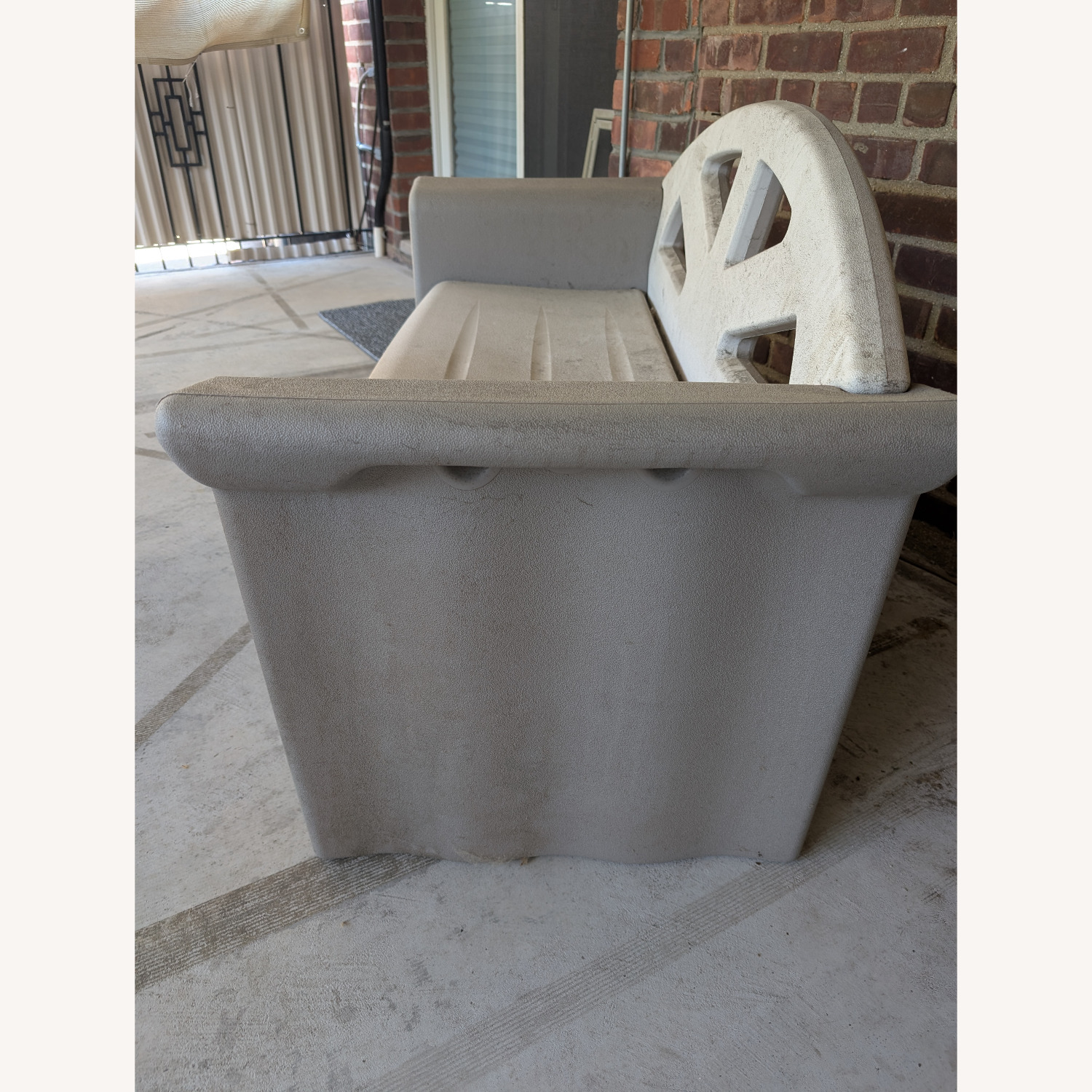 Rubbermaid Light Gray Resin Outdoor Storage Bench - image-3