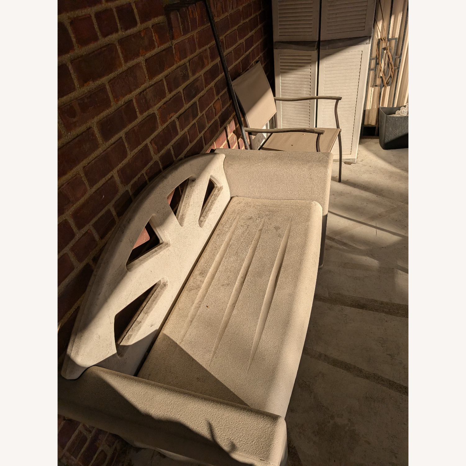Rubbermaid Light Gray Resin Outdoor Storage Bench - image-1