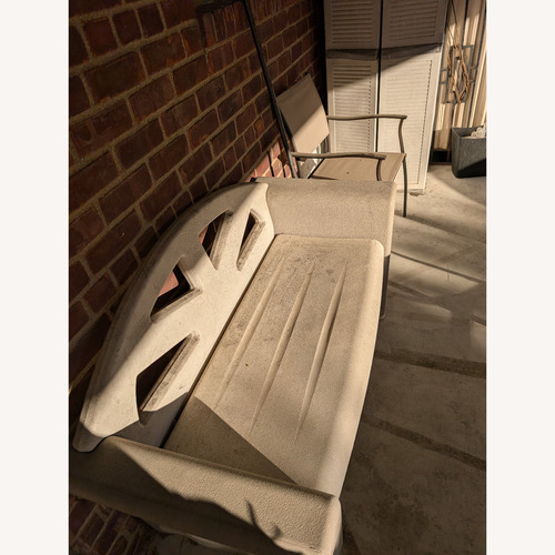 Used Rubbermaid Light Gray Resin Outdoor Storage Bench for sale on AptDeco