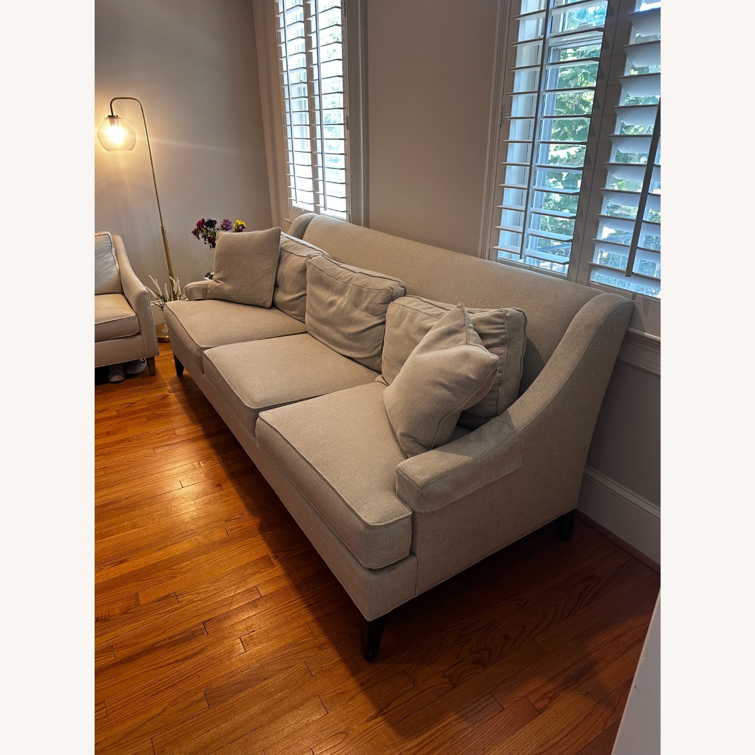 Ethan Allen Emerson White Fabric 3+ Seater Sofa - image-2