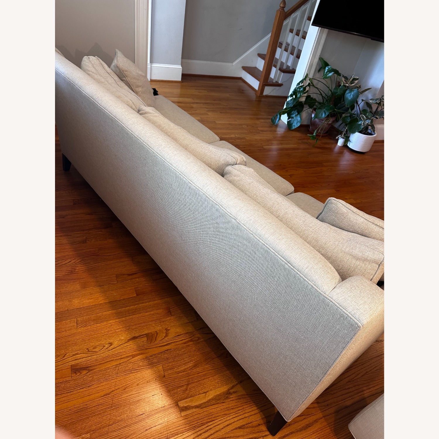 Ethan Allen Emerson White Fabric 3+ Seater Sofa - image-6
