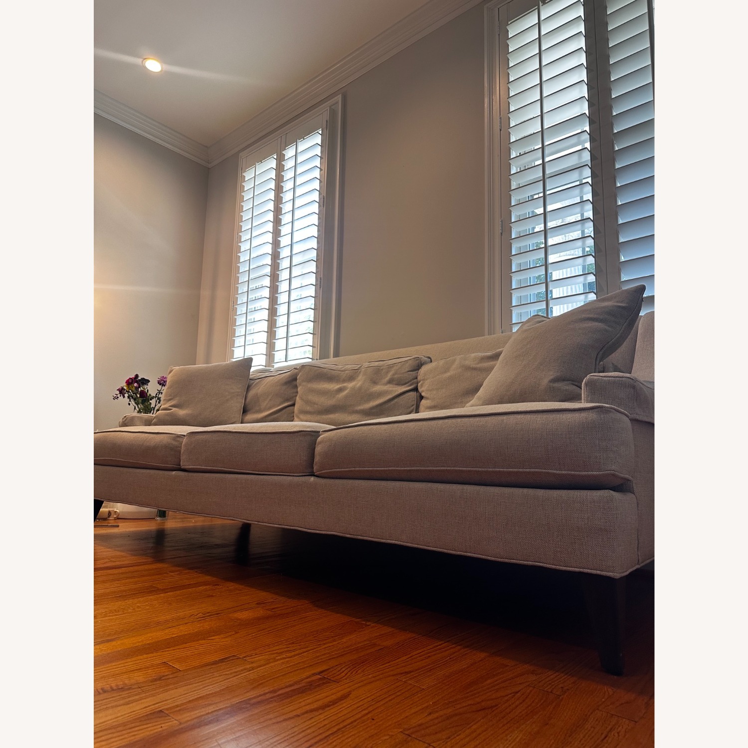Ethan Allen Emerson White Fabric 3+ Seater Sofa - image-3