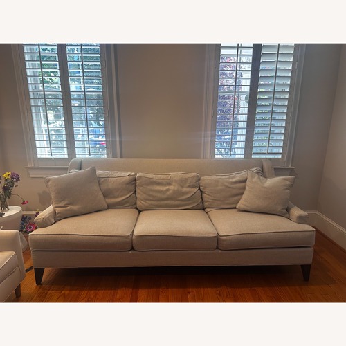 Used Ethan Allen Emerson White Fabric 3+ Seater Sofa for sale on AptDeco
