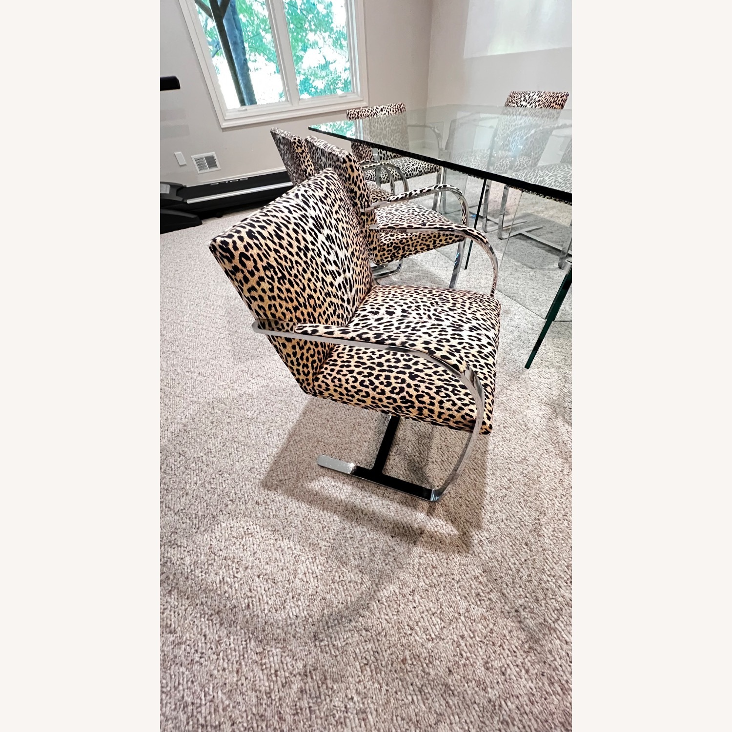 Custom Glass Dining Set, 8 Cantilever Chairs - image-5