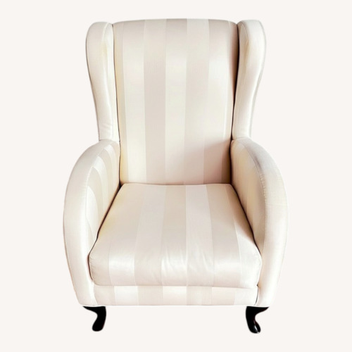Used White Silk Wingback Arm Chairs for sale on AptDeco