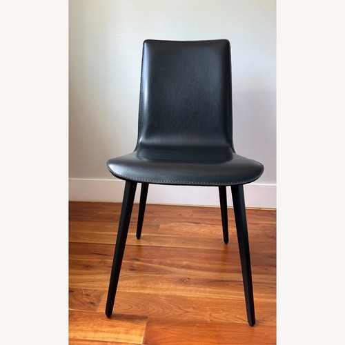 Used Room & Board Hirsch Black Leather Dining Chairs for sale on AptDeco