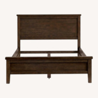 Pottery Barn Dark Brown Queen Farmhouse Platform Bed