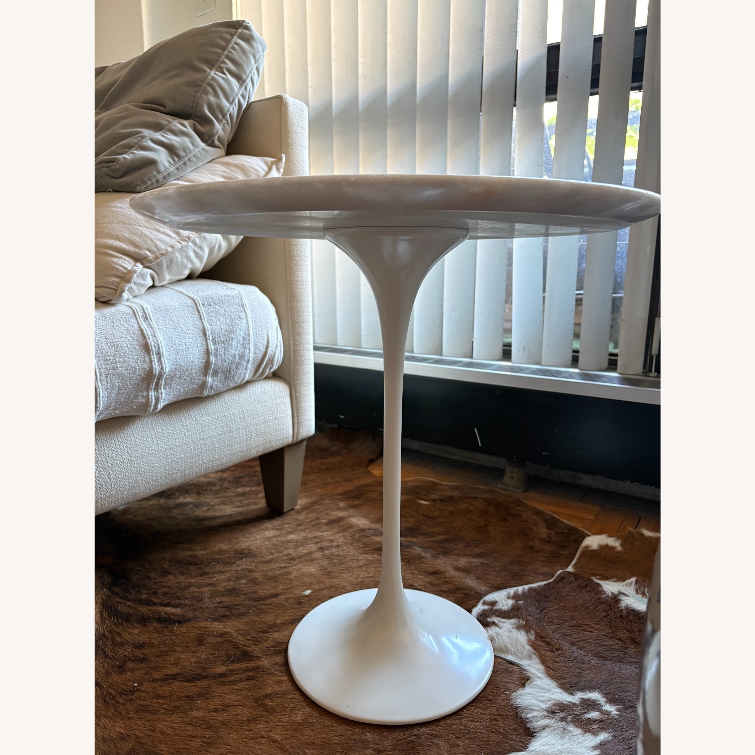 Mid-Century Pedestal Tulip Side Table - image-2