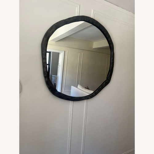 Used CB2 Abel Black Round Wall Mirror 34" for sale on AptDeco