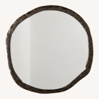 CB2 Abel Black Round Wall Mirror 34"