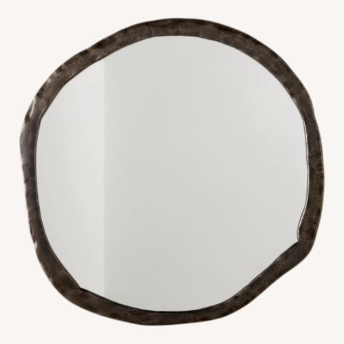 Used CB2 Abel Black Round Wall Mirror 34" for sale on AptDeco