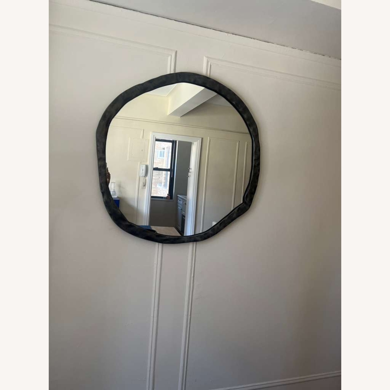 CB2 Abel Black Round Wall Mirror 34" - image-2