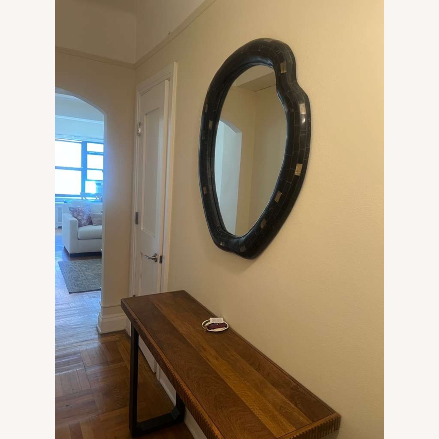 CB2 Horn Black Round Wall Mirror 31.75"x36.5" - image-3