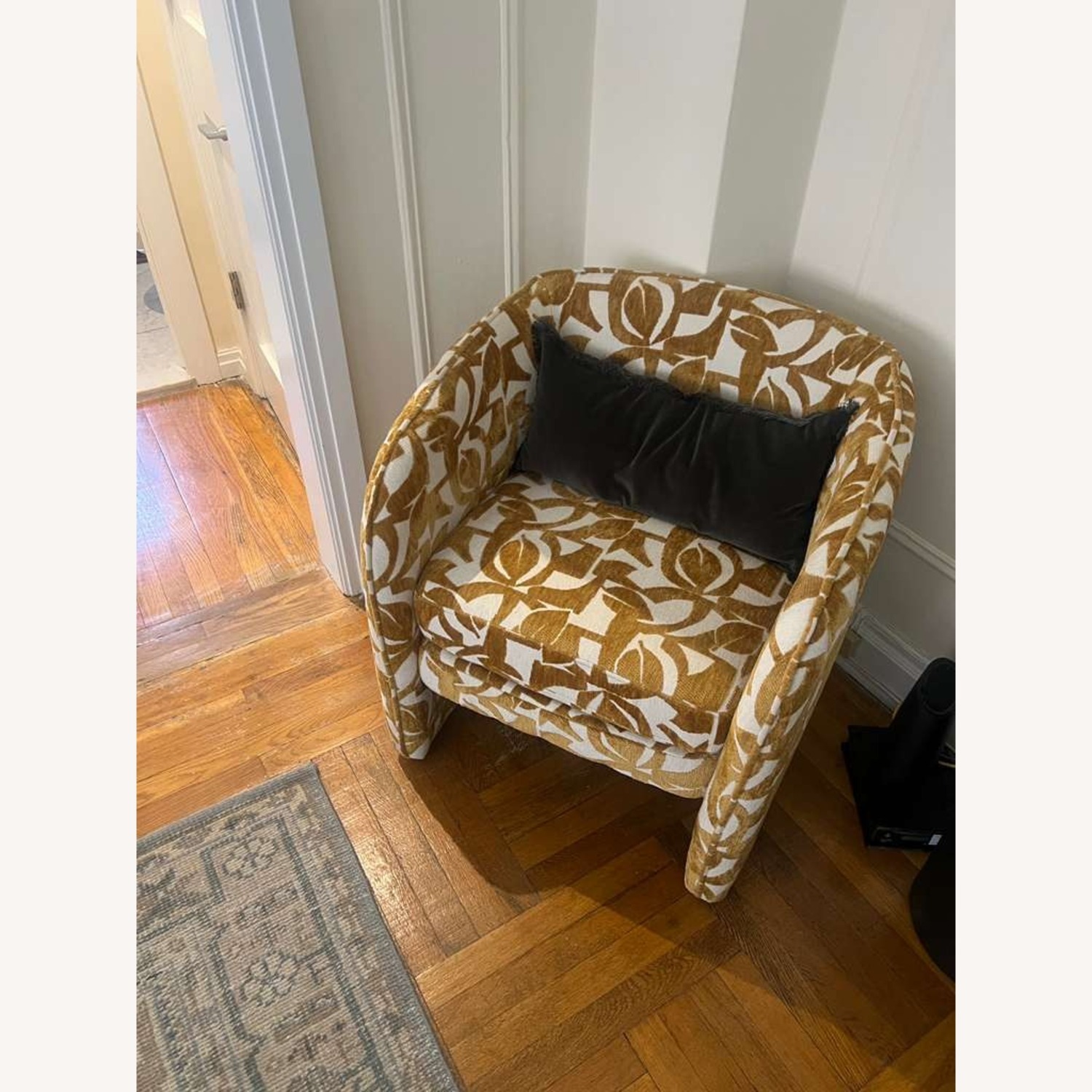 World Market Mariano Curved Cutout Back Upholstered Chair - image-3
