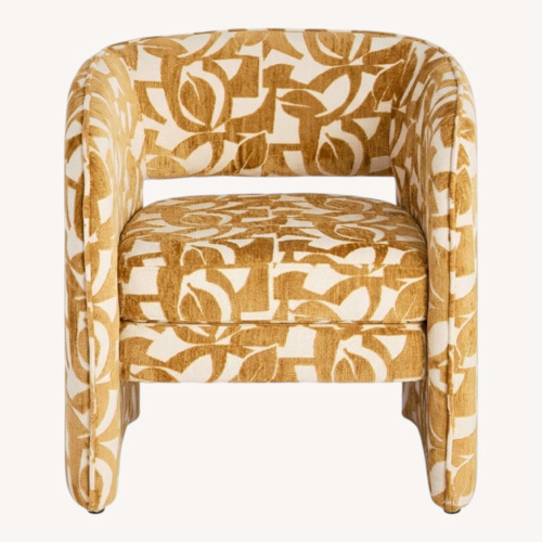 Used World Market Mariano Curved Cutout Back Upholstered Chair for sale on AptDeco